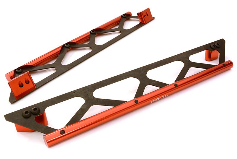 C26834RED Machined Side Protection Nerf Bars for Traxxas X-Maxx 4X4 7723 - Image 1