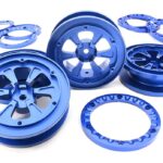 1.9 Size Billet Machined Alloy Wheel (4) w/Beadlock Rings for 1/10 Scale Crawler