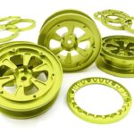 1.9 Size Billet Machined Alloy Wheel (4) w/Beadlock Rings for 1/10 Scale Crawler