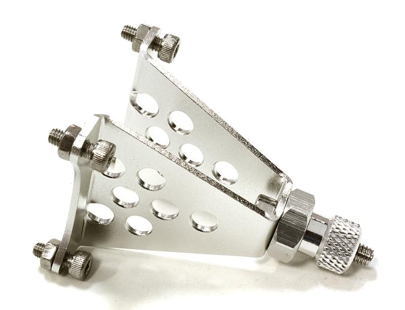 C26844SILVER Machined Alloy Spare Tire Mount w/12mm Hex for 1/10 Scale Rock Crawler - Image 1