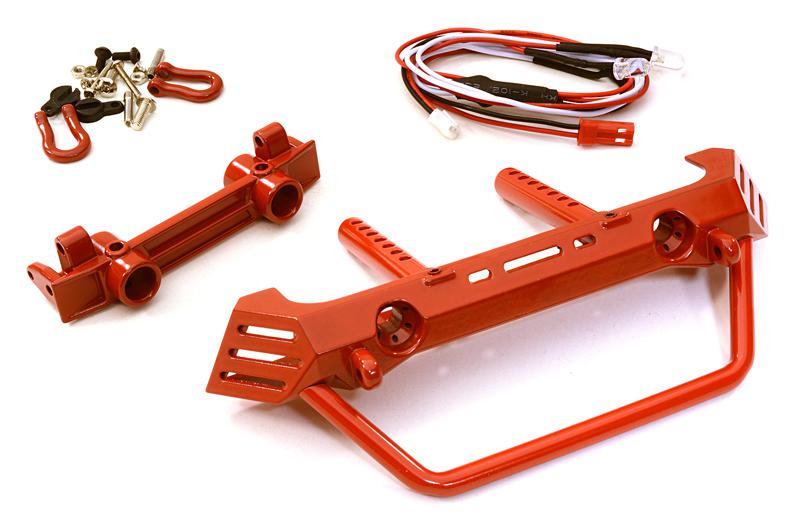 C26861RED Metal Realistic Front Bumper w/ 40mm Mount for Axial SCX-10 Crawler - Image 1
