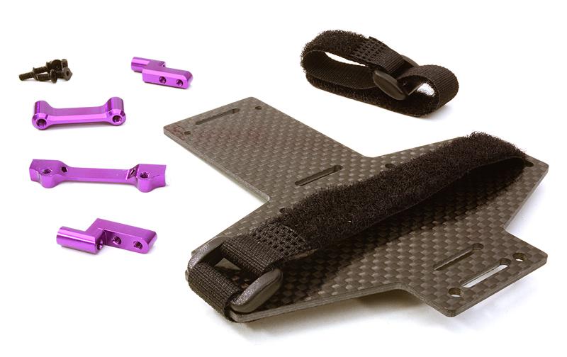 C26870PURPLE Machined Battery Tray w/ Composite Plate for Vaterra Twin Hammers 1.9 Rock Racer - Image 1
