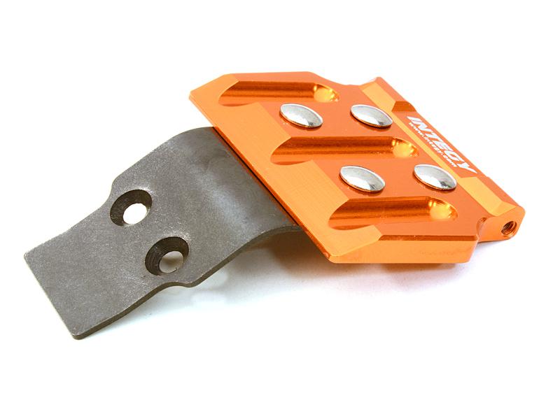 C26872ORANGE Billet Machined Front Skid Plate for Vaterra Twin Hammers 1.9 Rock Racer - Image 1
