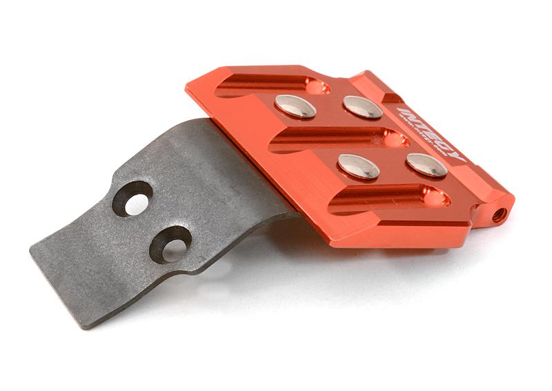 C26872RED Billet Machined Front Skid Plate for Vaterra Twin Hammers 1.9 Rock Racer - Image 1