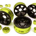 Billet Machined 6 Spoke Wheels w/ 6 Bolt S-Adapters for Most 1.9 Scale Crawler