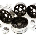 Billet Machined 6 Spoke Wheels w/ 6 Bolt S-Adapters for Most 1.9 Scale Crawler