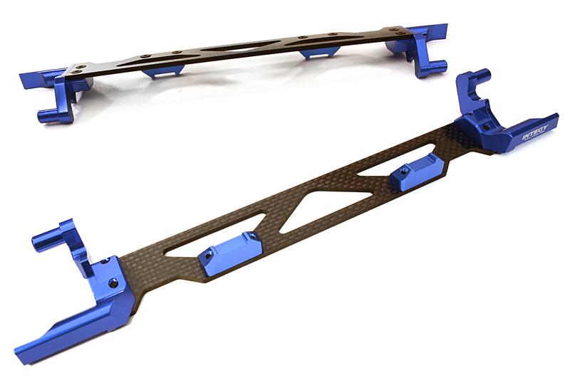 C26878BLUE Machined Alloy & Composite Battery Hold-Down Plate for Traxxas X-Maxx 4X4 7719 - Image 1