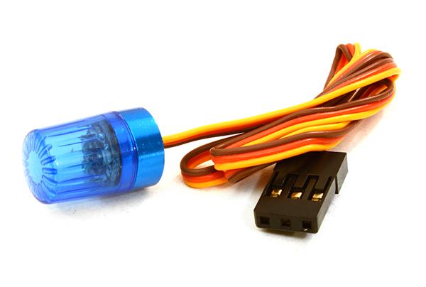 C26879BLUE T4 Realistic Roof Top Flashing Light LED w/ 10mm Plastic Housing for 1/10 Scale - Image 1
