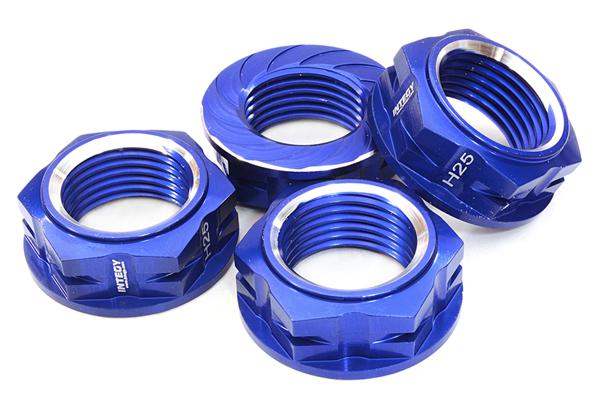 C26886BLUE Machined Serrated 25mm Hex Wheel Nut (4) for 1/5 Losi Buggy & Monster Truck - Image 1