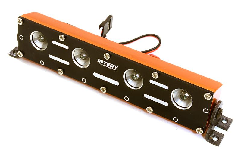 C26889ORANGE Realistic Roof Top LED Light Bar w/Metal Housing 125x18x27mm for 1/10, 1/8 & 1/5 - Image 1