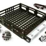 Realistic 1/10 Scale Alloy Luggage Tray 125x106x24mm with 4 LED Spot Light Set