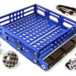 Realistic 1/10 Scale Alloy Luggage Tray 125x106x24mm with 4 LED Spot Light Set