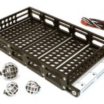 Realistic 1/10 Scale Alloy Luggage Tray 192x106x24mm with 4 LED Spot Light Set