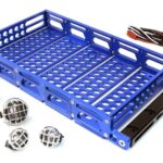 Realistic 1/10 Scale Alloy Luggage Tray 192x106x24mm with 4 LED Spot Light Set