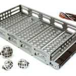 Realistic 1/10 Scale Alloy Luggage Tray 192x106x24mm with 4 LED Spot Light Set