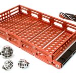 Realistic 1/10 Scale Alloy Luggage Tray 192x106x24mm with 4 LED Spot Light Set