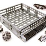 Realistic 1/10 Scale Alloy Luggage Tray 125x106x24mm with 4 LED Spot Light Set