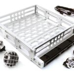 Realistic 1/10 Scale Alloy Luggage Tray 125x106x24mm with 4 LED Spot Light Set