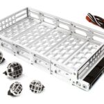 Realistic 1/10 Scale Alloy Luggage Tray 192x106x24mm with 4 LED Spot Light Set