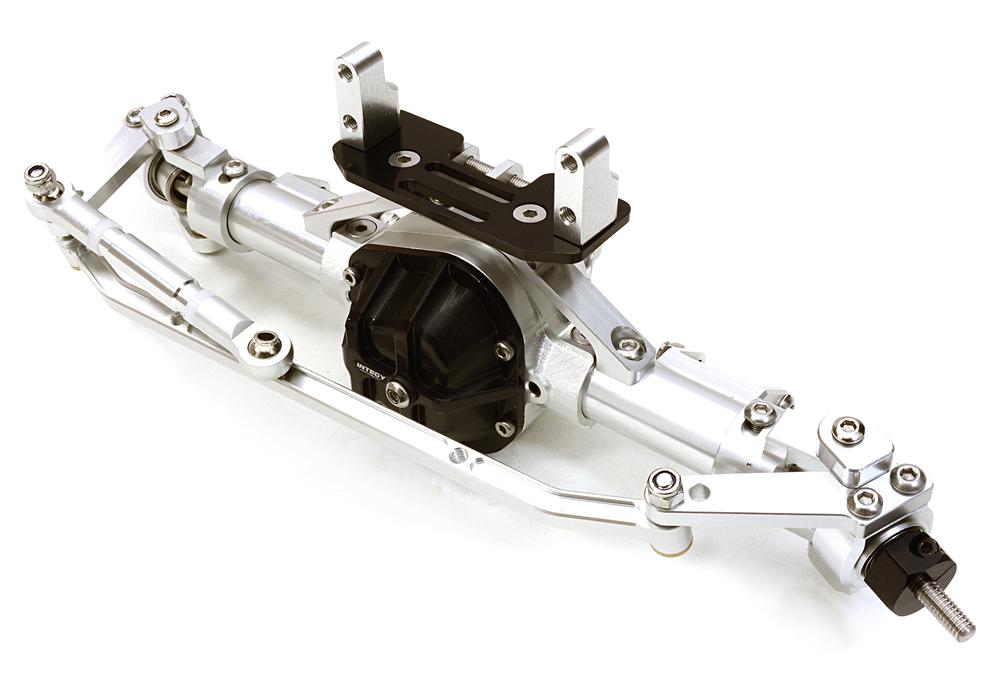 C26901SILVER Complete Billet Machined T9 Front Axle for Axial 1/10 SCX-10 Dingo Honcho & Jeep - Image 1