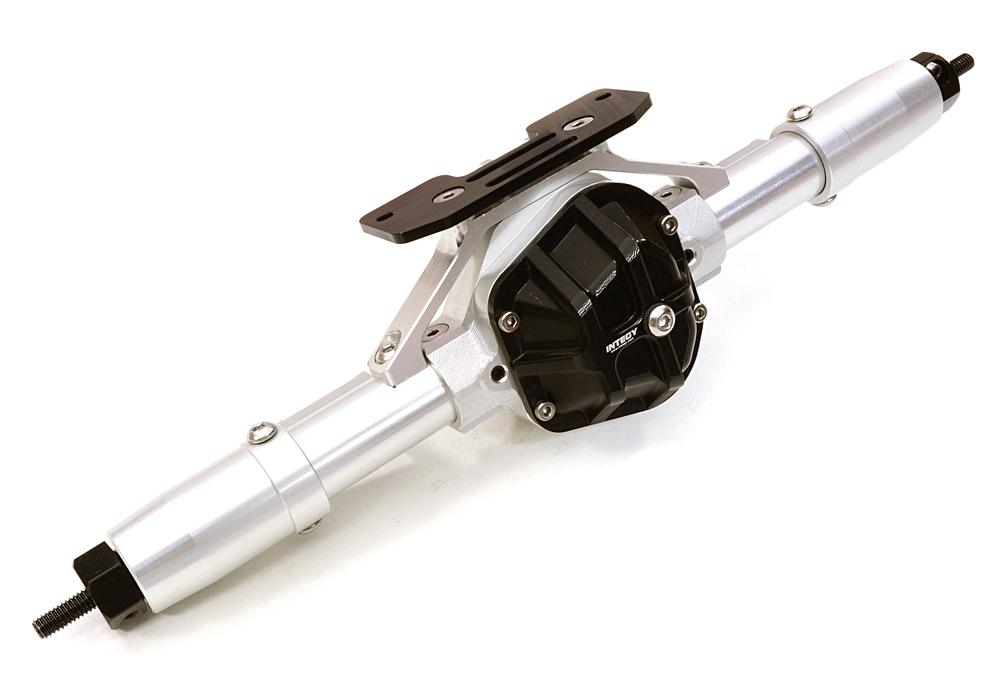 C26902SILVER Complete Billet Machined T9 Rear Axle for Axial 1/10 SCX-10 Dingo, Honcho & Jeep - Image 1