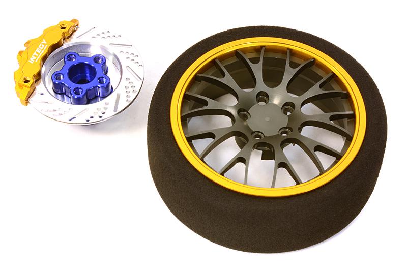C26908GOLD Billet Machined Alloy 20 Spoke Mesh Steering Wheel Set for Traxxas Radio - Image 1
