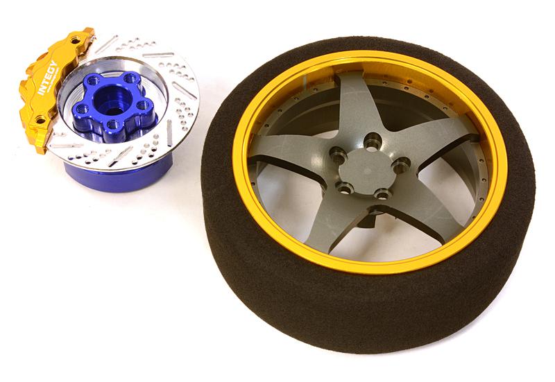 C26909GOLD Billet Machined Alloy 5 Spoke Steering Wheel Set for Traxxas Radio Transmitter - Image 1