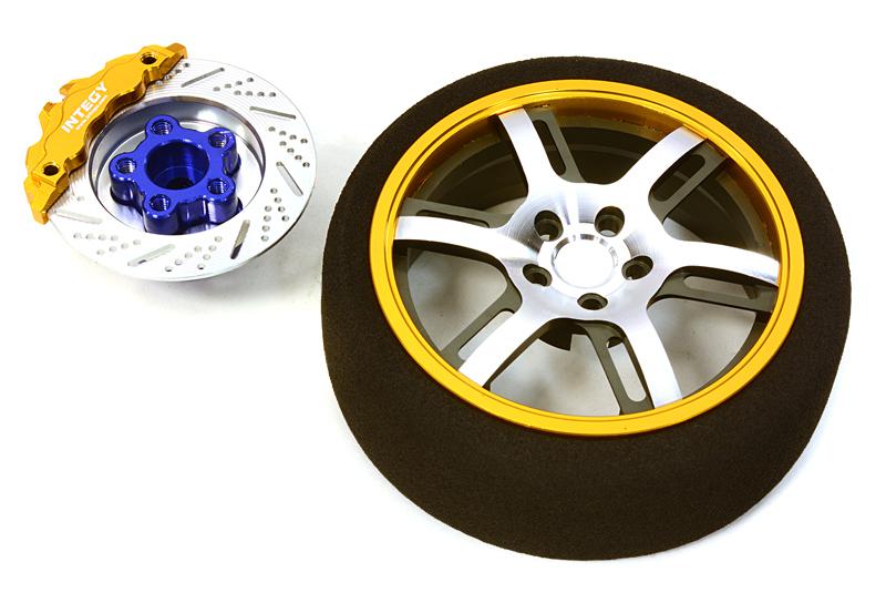 C26911GOLD Billet Machined Alloy 6 Spoke Steering Wheel Set for Traxxas Radio Transmitter - Image 1