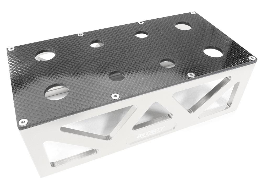 C26918SILVER Alloy HD Composite On-Road Car Stand Workstation for 1/10 & 1/8 Size 198x98x63mm - Image 1