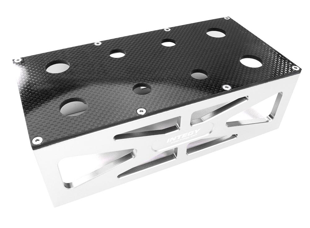 C26919SILVER Alloy HD Composite On-Road Car Stand Workstation for 1/10 & 1/8 Size 198x98x63mm - Image 1