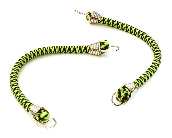 C26930CHROMEGREEN 1/10 Model Scale 4x100mm Bungee Elastic Cord Strap w/ Hooks for Off-Road Crawler - Image 1