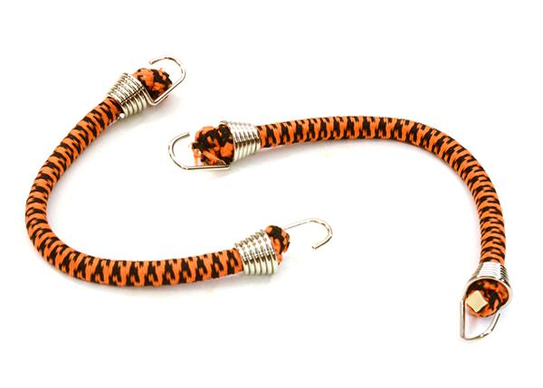 C26930CHROMEORANGE 1/10 Model Scale 4x100mm Bungee Elastic Cord Strap w/ Hooks for Off-Road Crawler - Image 1