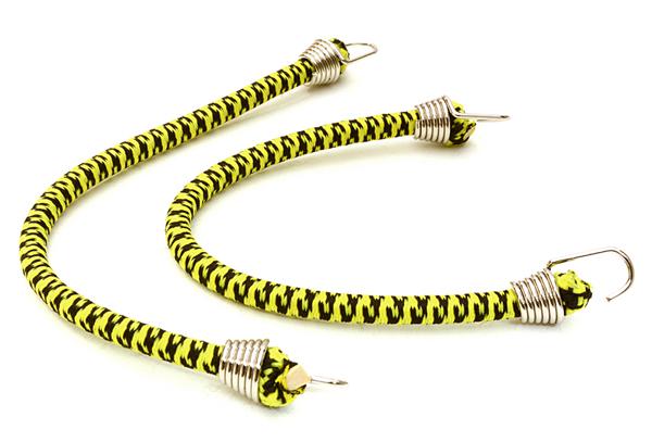 C26931CHROMEYELLOW 1/10 Model Scale 4x150mm Bungee Elastic Cord Strap w/ Hooks for Off-Road Crawler - Image 1