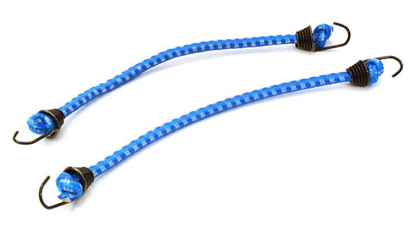 C26932BLACKBLUE 1/10 Model Scale 3x100mm Bungee Elastic Cord Strap w/ Hooks for Off-Road Crawler - Image 1