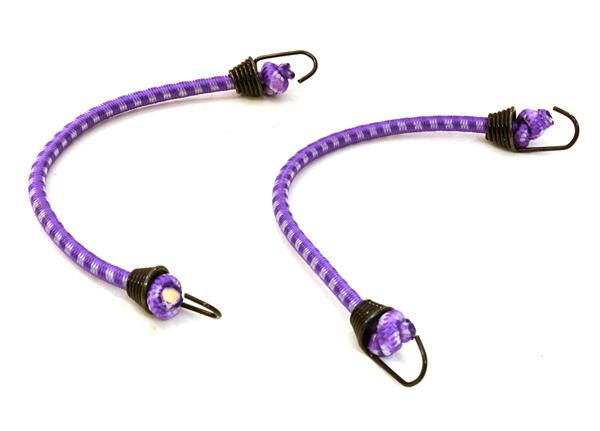 C26932BLACKPURPLE 1/10 Model Scale 3x100mm Bungee Elastic Cord Strap w/ Hooks for Off-Road Crawler - Image 1