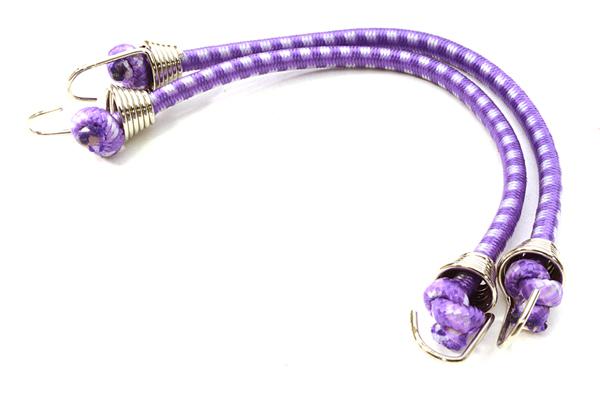 C26932CHROMEPURPLE 1/10 Model Scale 3x100mm Bungee Elastic Cord Strap w/ Hooks for Off-Road Crawler - Image 1