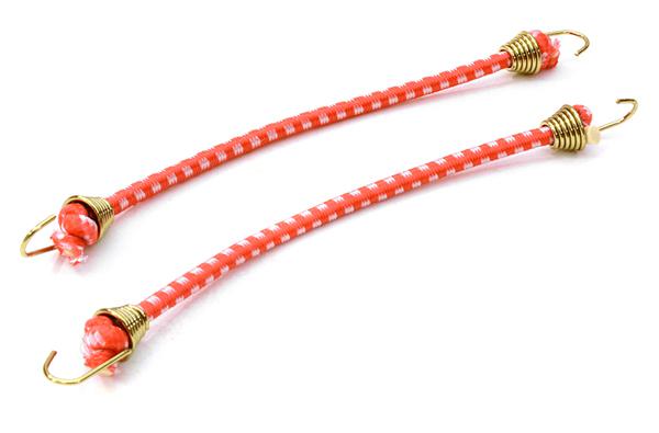 C26932GOLDRED 1/10 Model Scale 3x100mm Bungee Elastic Cord Strap w/ Hooks for Off-Road Crawler - Image 1