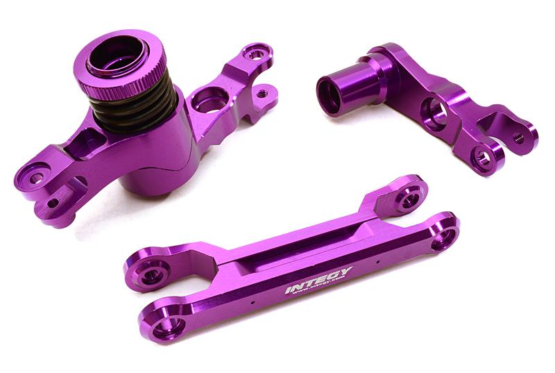 C26944PURPLE Billet Machined Steering Bellcrank Set for Traxxas X-Maxx 4X4 7746 - Image 1