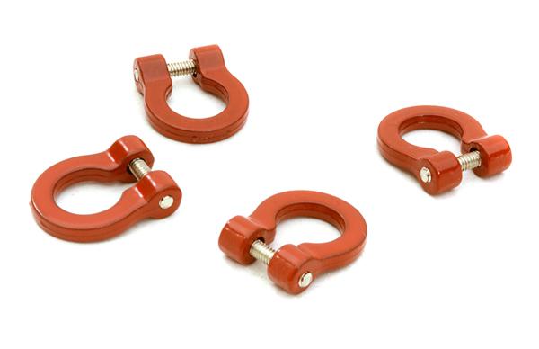 C26981RED Realistic 1/10 Bow Shackle (4) for Off-Road Trail Rock Crawling - Image 1