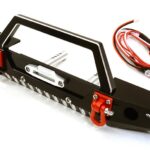 Realistic Alloy Machined Scale Front Bumper w/LED Lights for Axial 1/10 SCX10 II