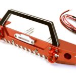 Realistic Alloy Machined Scale Front Bumper w/LED Lights for Axial 1/10 SCX10 II