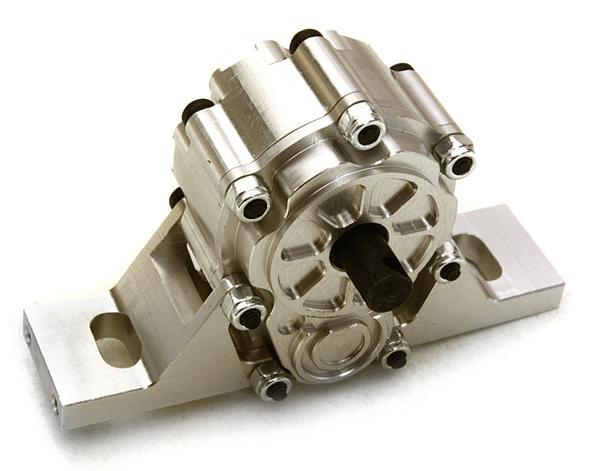 C26996SILVER Realistic Alloy Transfer Case 12T/24T DIY Gearbox Kit for 1/14 Trucks W=59mm - Image 1