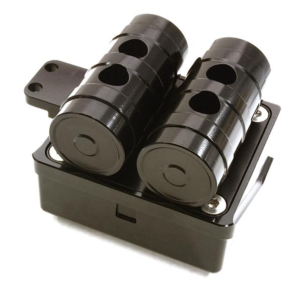 C26999BLACK Realistic Alloy Air Reservoir Tanks & Side Box Enclosure for 1/14 Trucks - Image 1