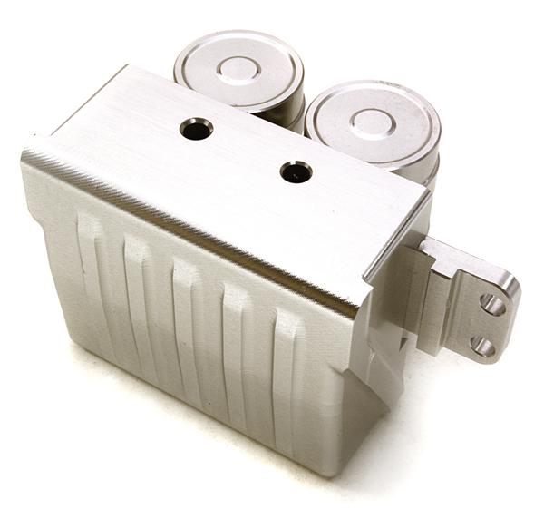 C26999SILVER Realistic Alloy Air Reservoir Tanks & Side Box Enclosure for 1/14 Trucks - Image 1