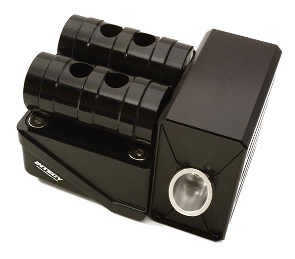 C27000BLACK Realistic Alloy Air Reservoir Tanks & Side Box Enclosures for 1/14 Trucks - Image 1