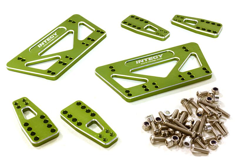 C27015GREEN CNC Machined Chassis & Shock Mount Lift Kit for Axial 1/10 SCX-10 Scale Crawler - Image 1