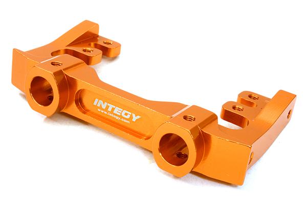C27016ORANGE CNC Machined 40mm Type Front Bumper & Steering Servo Mount for Axial SCX-10 - Image 1