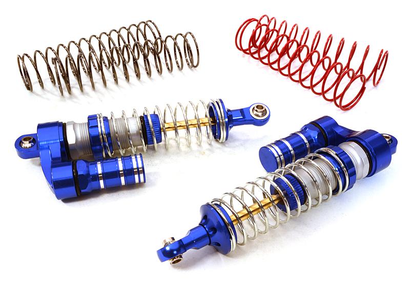 C27020BLUE Machined Piggyback Shock (2) for Axial 1/10 SCX10 II Scale Crawler (L=95mm) - Image 1