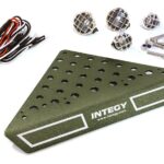 Roof Top Alloy Armor Protection Plate w/ Lights for 1/10 Scale Crawler (W=148mm)