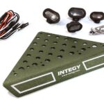 Roof Top Alloy Armor Protection Plate w/ Lights for 1/10 Scale Crawler (W=148mm)